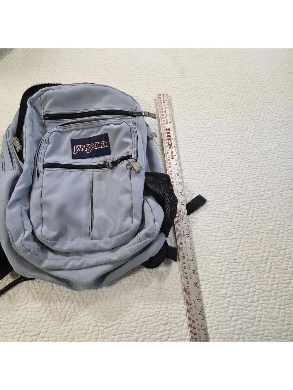 JanSport Light Gray and Black Multi-Pocket Backpack